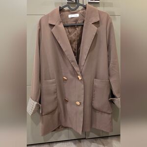 Brown Blazer with Gold Buttons